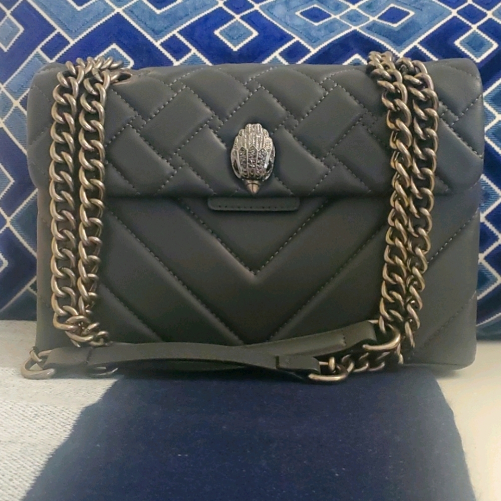 Gray Kensington Quilted Leather Shoulder Bag
